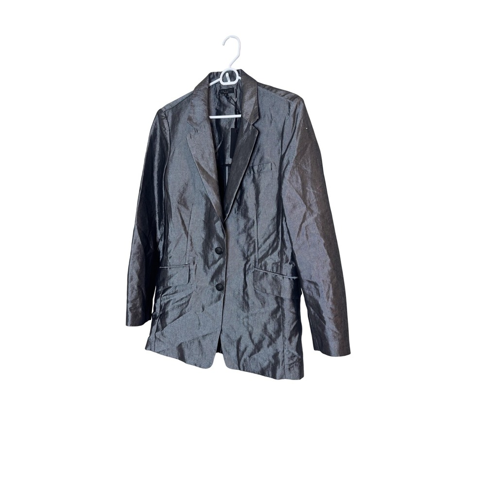 Rag & Bone Blazer Womens 8 Gray Charles Shine Long Twill Suit Jacket NWT